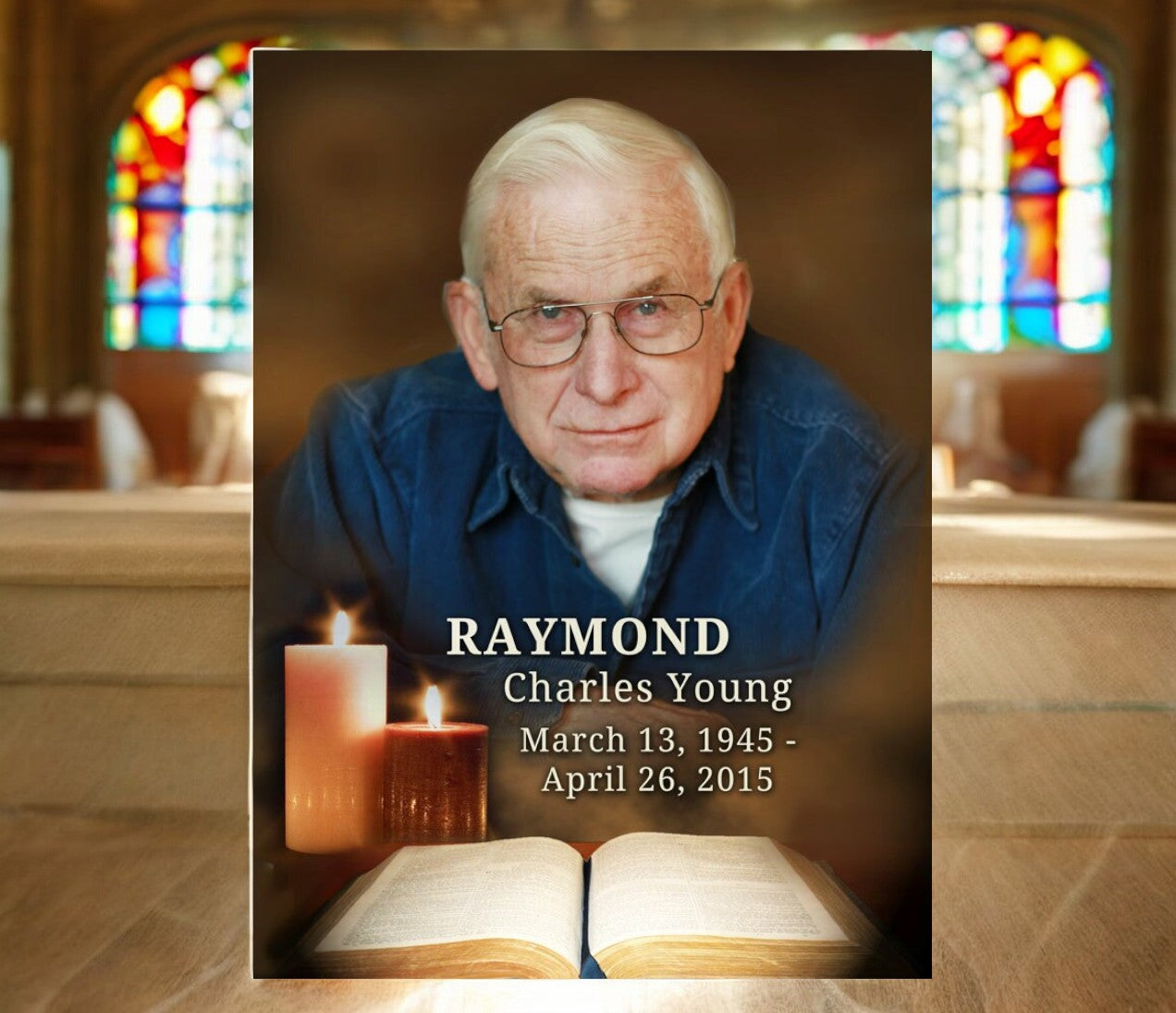 Bible Funeral Poster Memorial Portrait