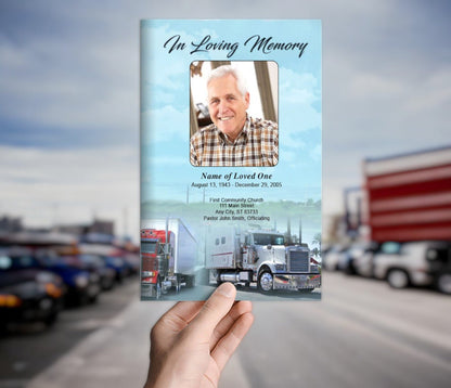 Big Rig Funeral Program Template - The Funeral Program Site