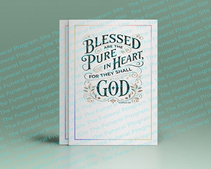 Blessed Are The Pure in Heart Funeral Bible Verse Word Art