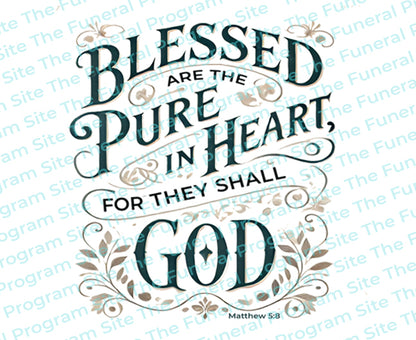 Blessed Are The Pure in Heart Funeral Bible Verse Word Art