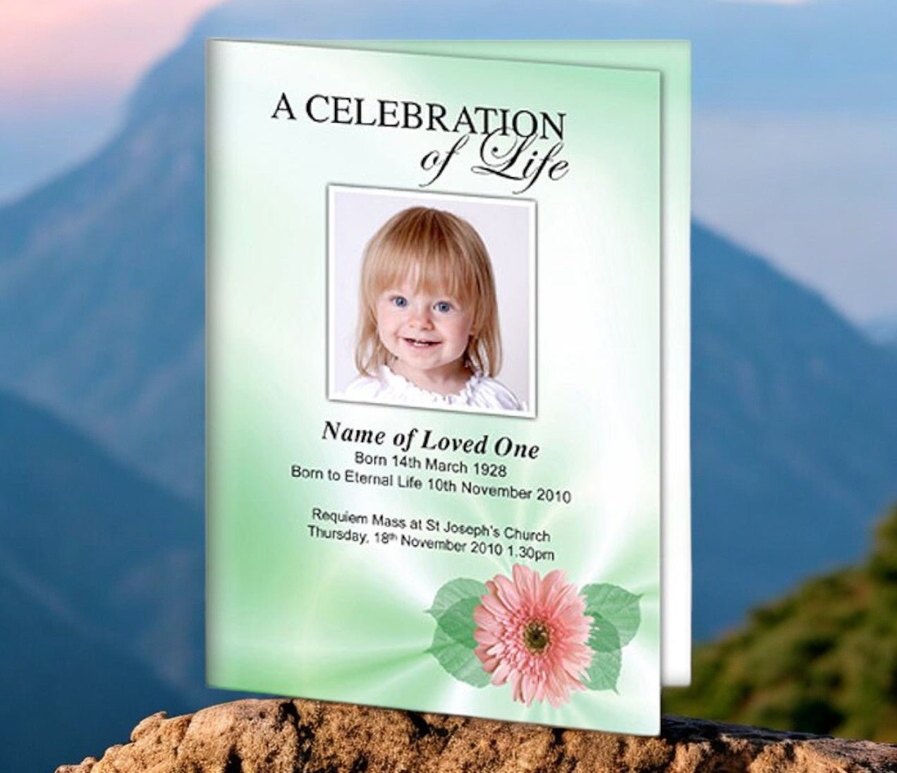 Blossom A4 Funeral Order of Service Template - The Funeral Program Site