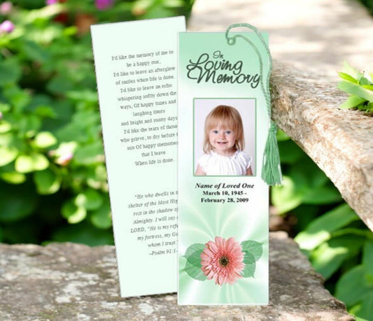 Blossom Memorial Bookmark Template - The Funeral Program Site