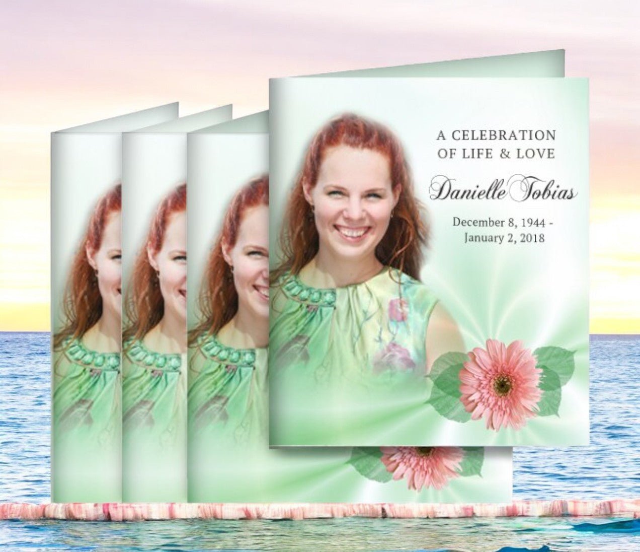 Blossom Memorial Cards Done For You Design & Print (Pack of 50) - The Funeral Program Site