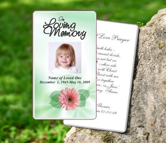 Blossom Prayer Card Template - The Funeral Program Site