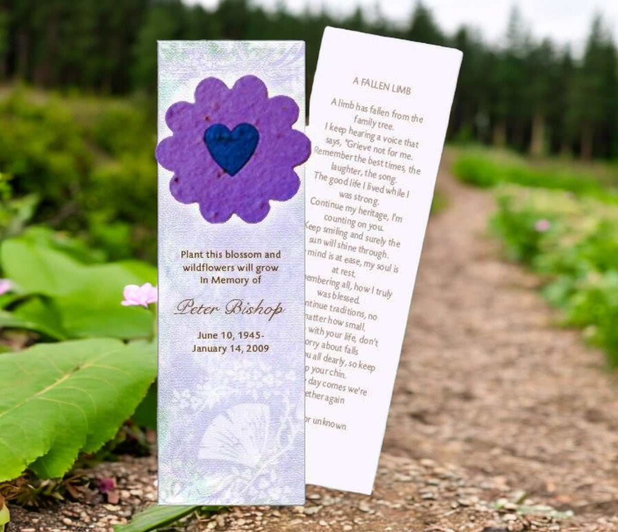 Flower Plantable Memorial Bookmark (Pack of 12)