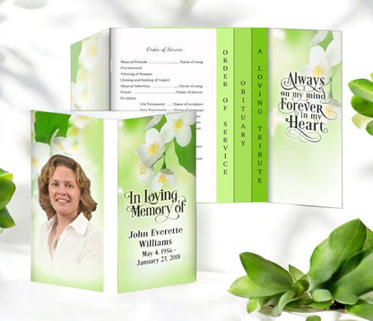 Blossoms Gatefold - Graduated Combo Funeral Program Design & Print (Pack of 50) - The Funeral Program Site