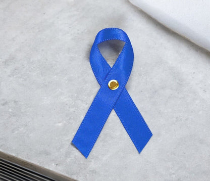 Blue Cancer Ribbon, Awareness Ribbons (No Personalization) - Pack of 10 - The Funeral Program Site