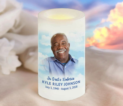 Blue Skies Flameless LED Memorial Candle