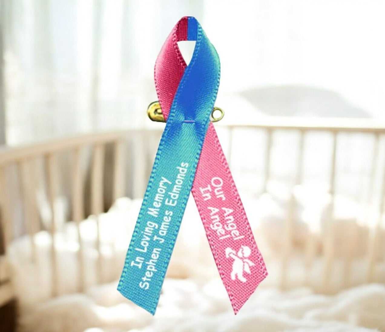 Blue Pink Awareness Ribbon Child Loss Baby - Pack of 10