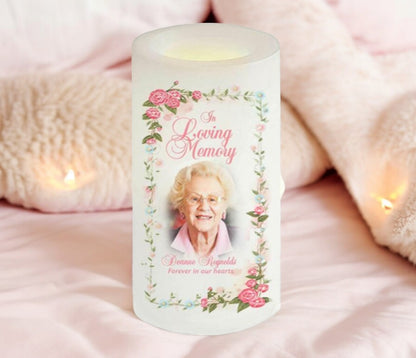 Blush Personalized Flameless LED Memorial Candle