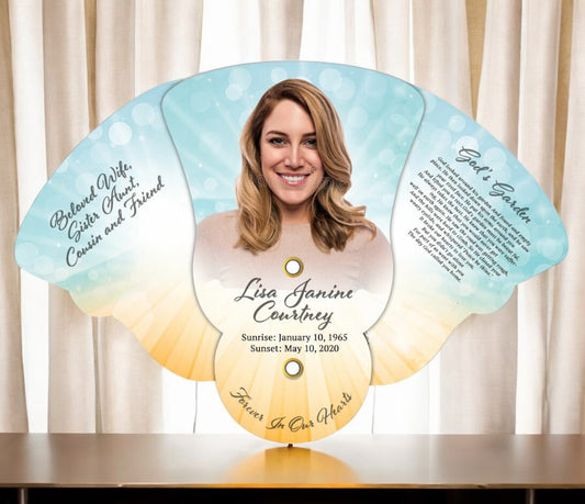 Bokeh Folding Memorial Hand Fan (Pack of 10)