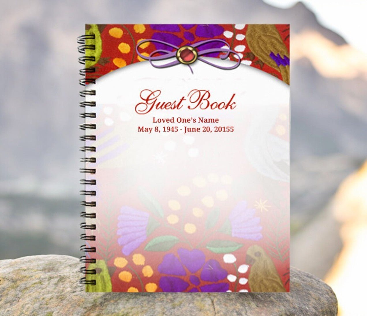 Bonita Spiral Wire Bind Memorial Funeral Guest Book - The Funeral Program Site