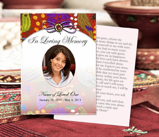 Bonita Small Memorial Card Template