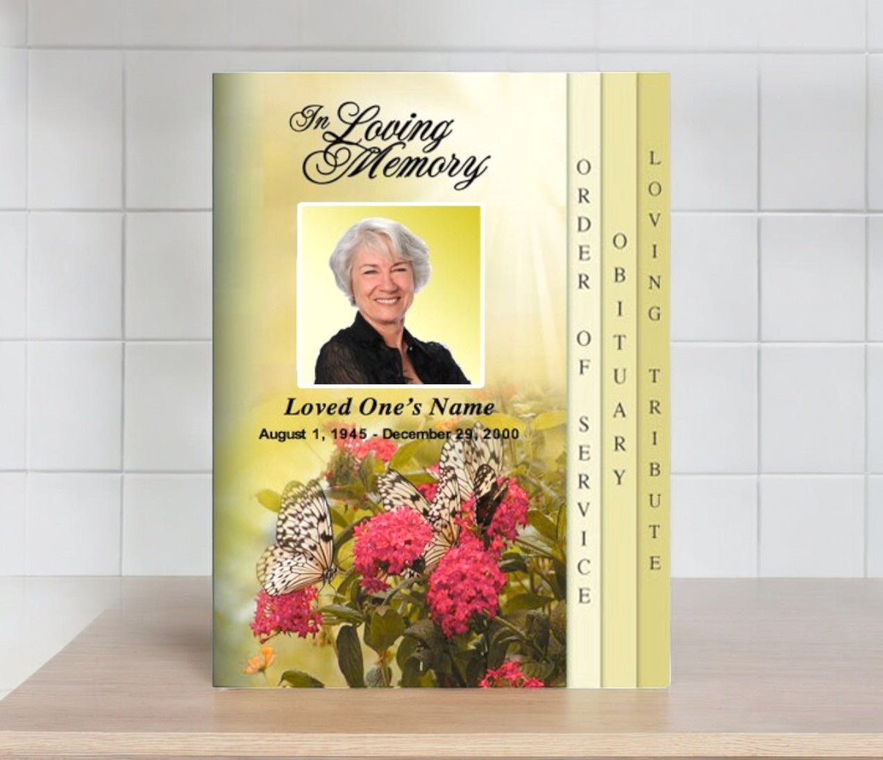 Bouquet 8 - Sided Graduated Program Template - The Funeral Program Site