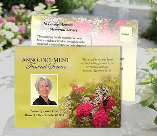 Bouquet Funeral Announcement Template - The Funeral Program Site