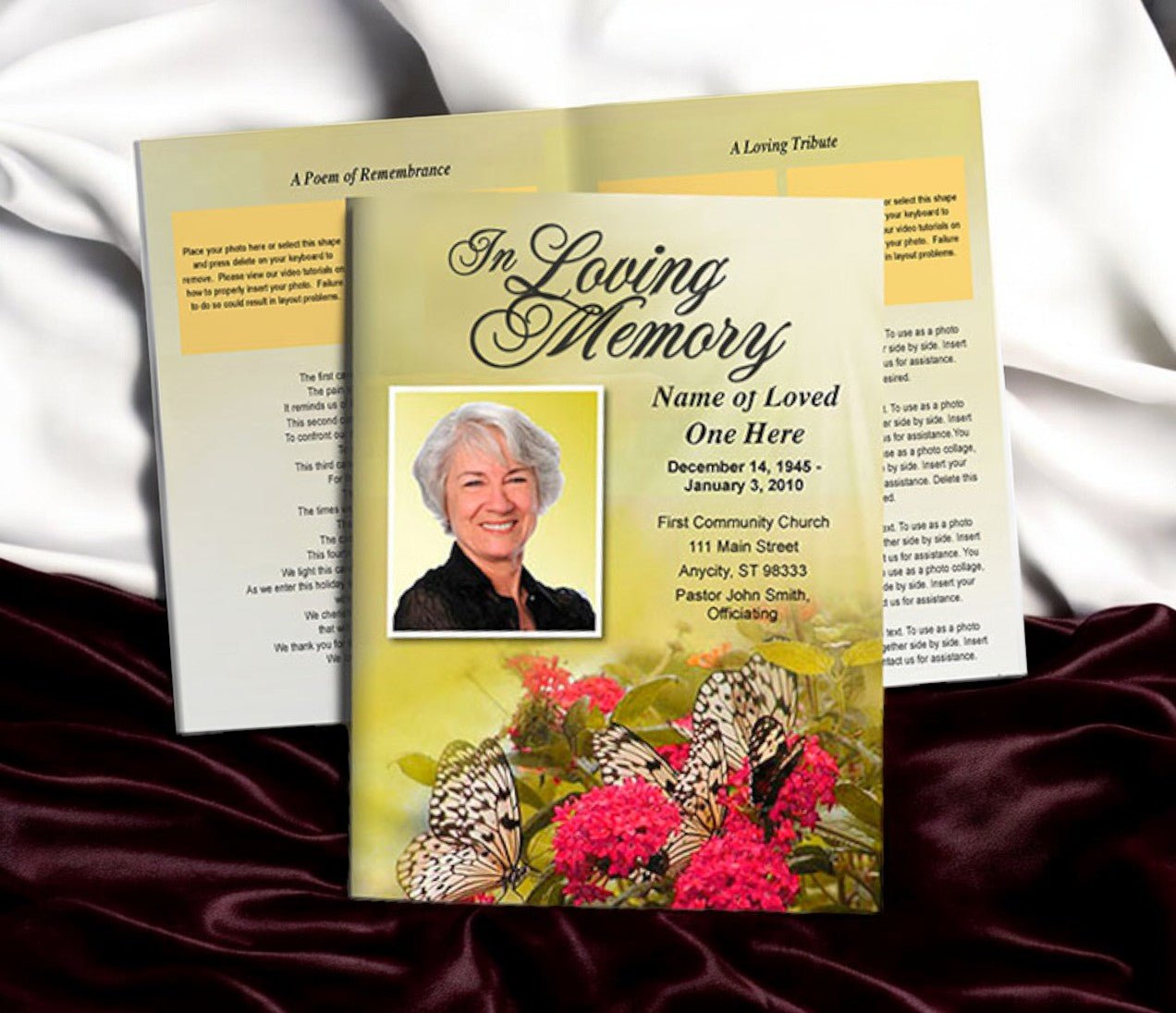 Bouquet Funeral Booklet Template - The Funeral Program Site