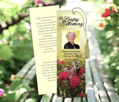 Bouquet Memorial Bookmark Template - The Funeral Program Site