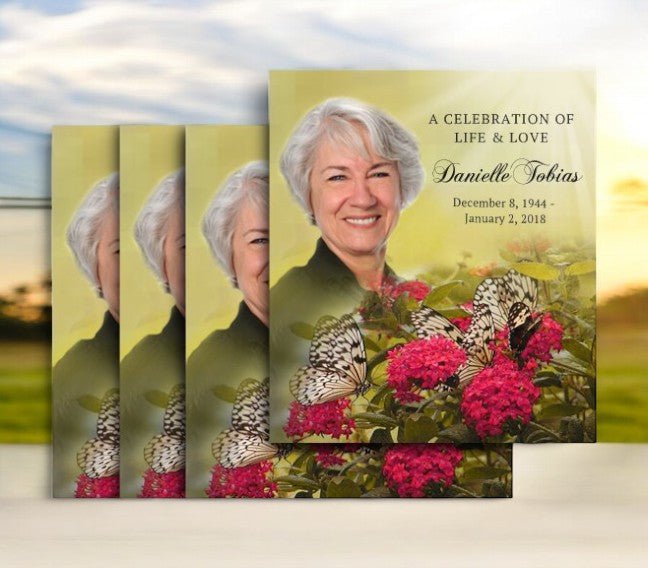 Bouquet Memorial Cards Done For You Design & Print (Pack of 50) - The Funeral Program Site