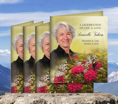 Bouquet Memorial Cards Done For You Design & Print (Pack of 50) - The Funeral Program Site