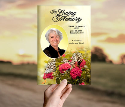 Bouquet Funeral Program Template