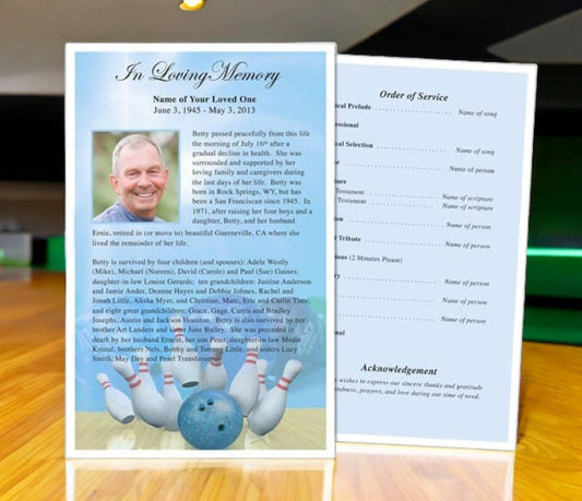 Bowling Funeral Flyer Template - The Funeral Program Site