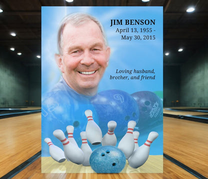 Bowling Funeral Poster Memorial Portrait