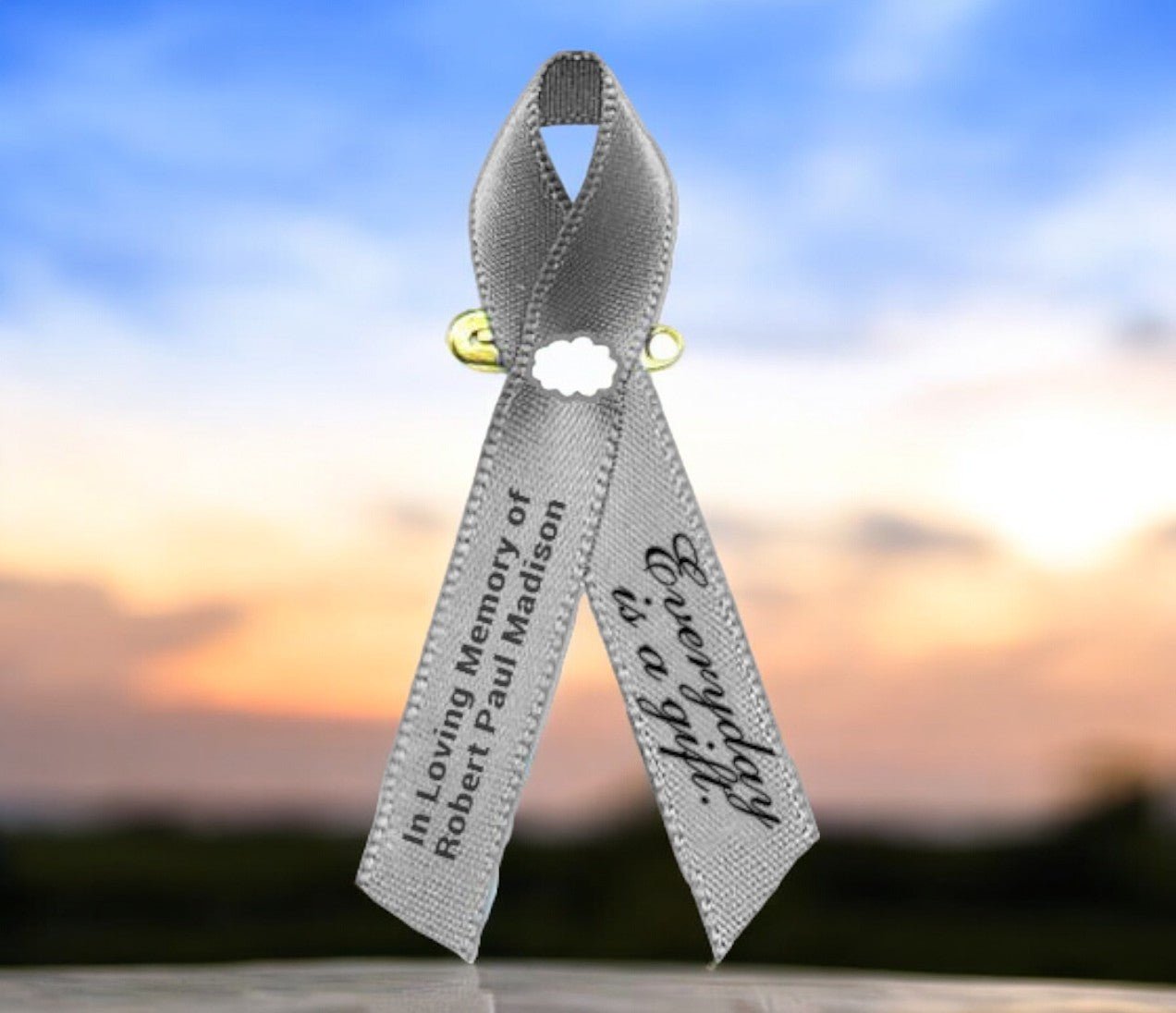 Brain Cancer Awareness Ribbon (Gray) - Pack of 10 - The Funeral Program Site