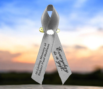 Brain Cancer Awareness Ribbon (Gray) - Pack of 10