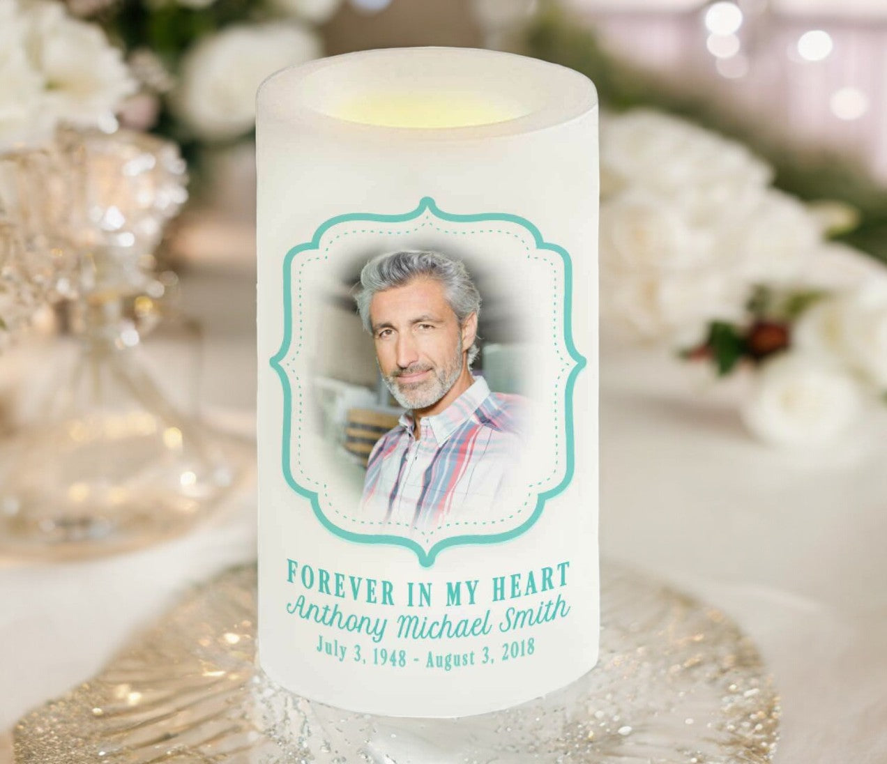 Brandon Personalized Flameless LED Memorial Candle