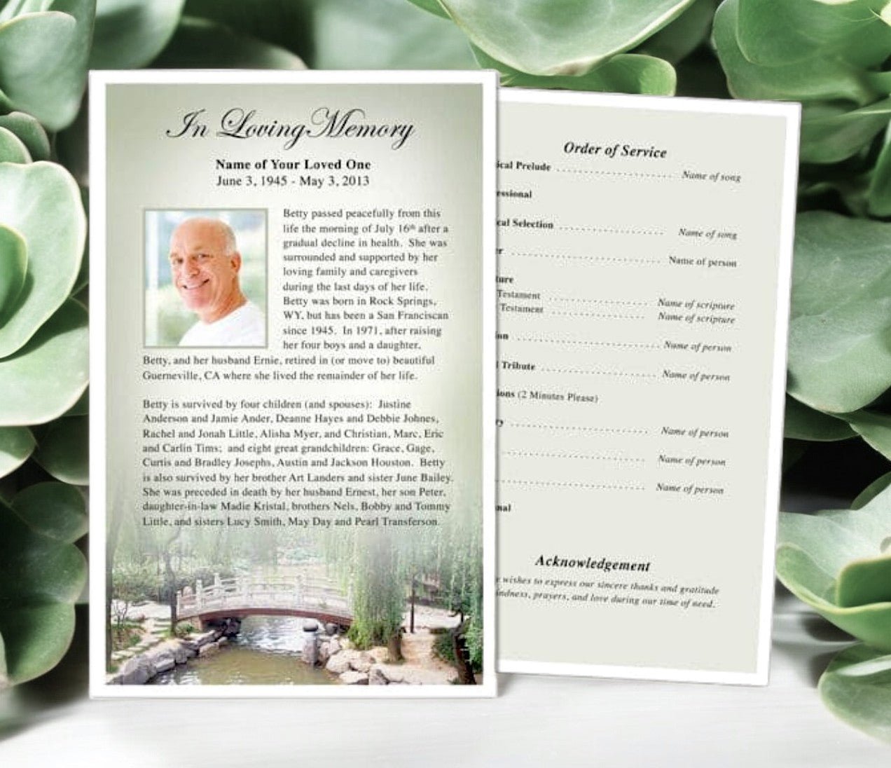 Bridge Funeral Flyer Template - The Funeral Program Site