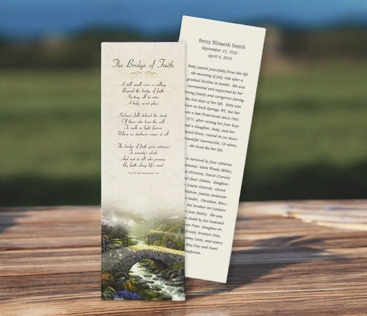 Bridge of Faith Funeral Bookmark Paper (Pack of 24) - The Funeral Program Site