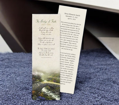 Bridge of Faith Funeral Bookmark Paper (Pack of 24)