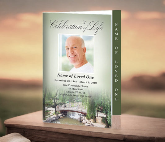 Bridge 4-Sided Graduated Funeral Program Template