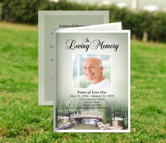 Bridge Small Memorial Card Template