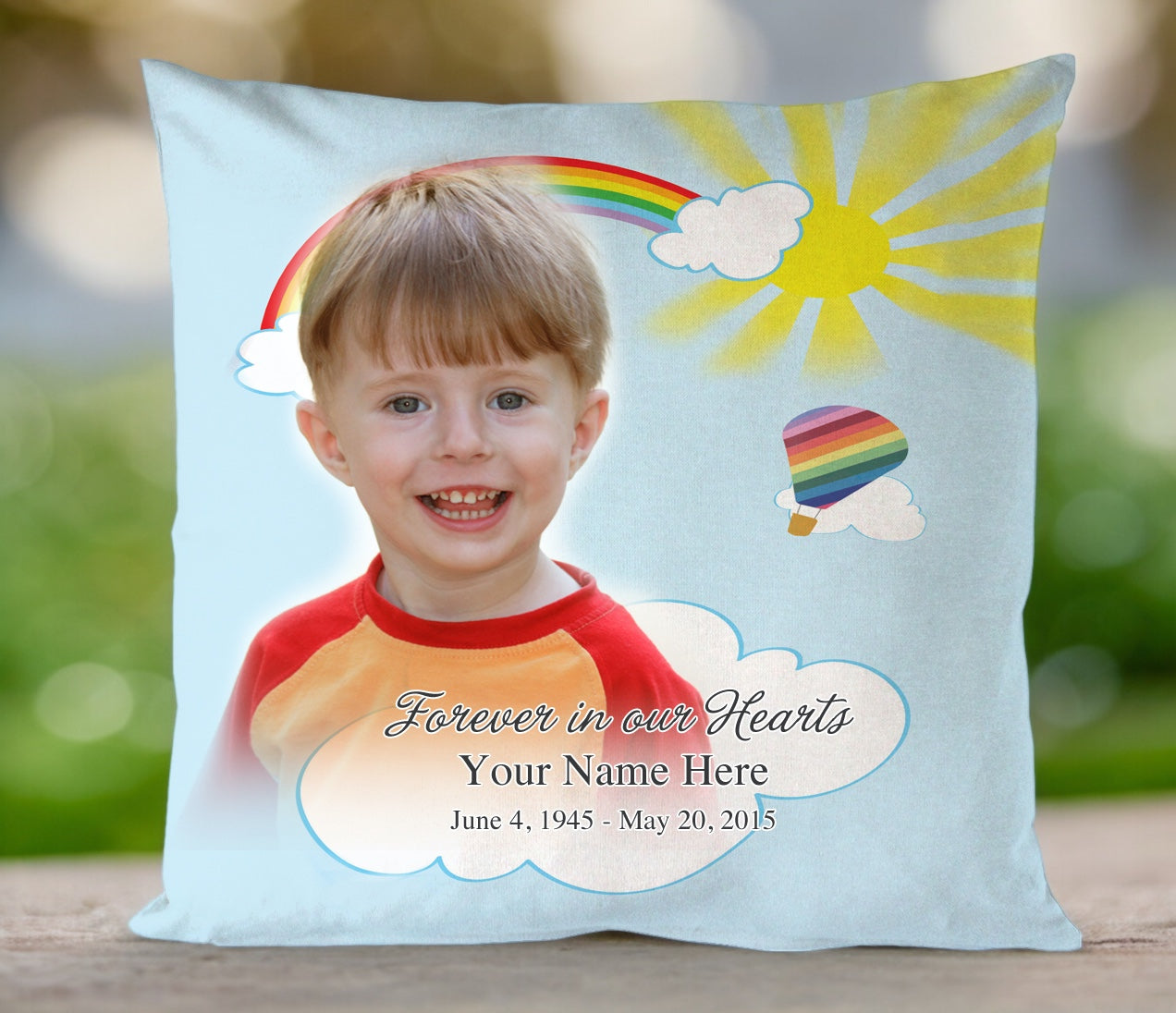 Bright In Loving Memory Memorial Pillow