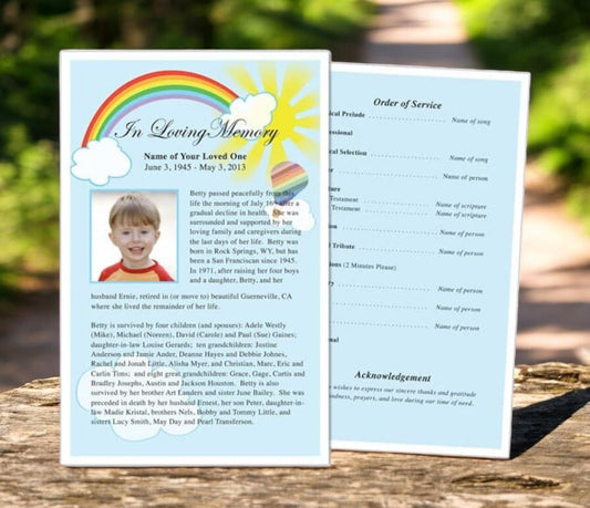 Bright Funeral Flyer Template - The Funeral Program Site