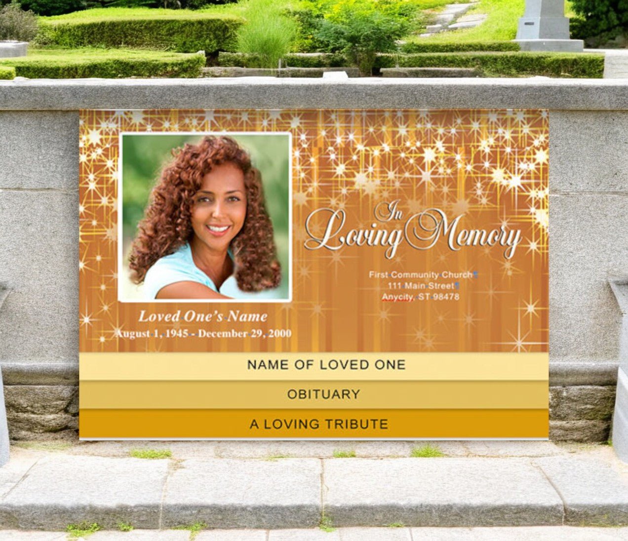 Brilliance 8 - Sided Graduated Bottom Fold Template - The Funeral Program Site