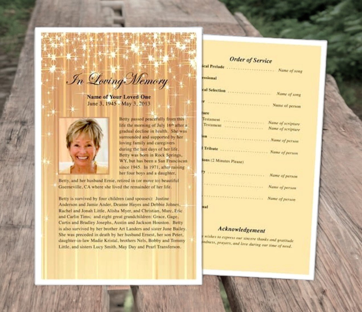 Brilliance Funeral Flyer Template - The Funeral Program Site