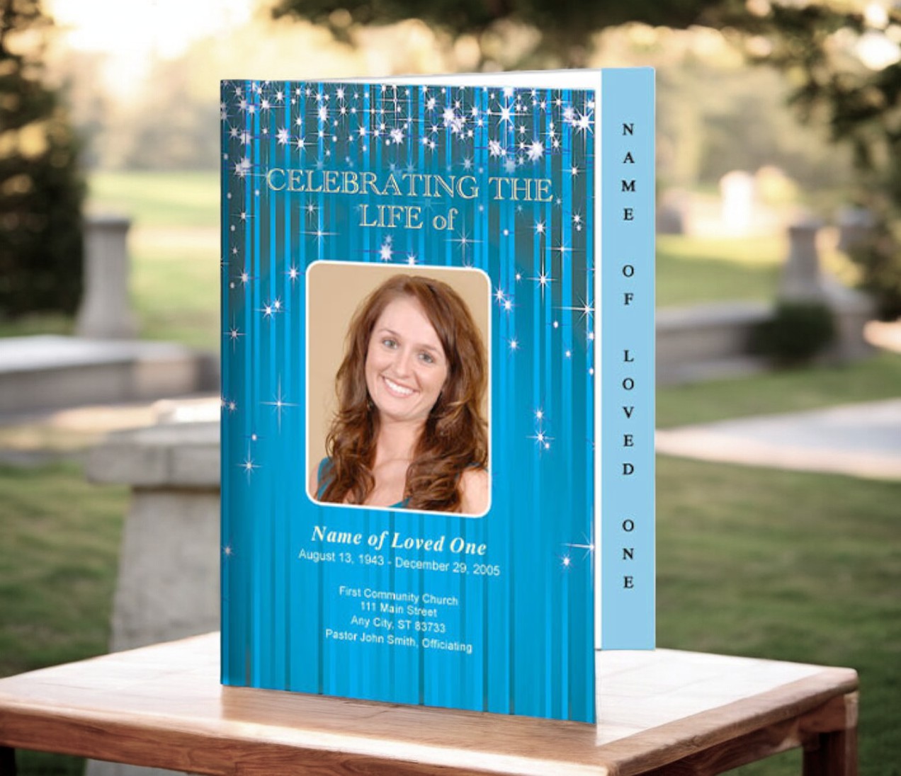 Brilliance 4-Sided Graduated Funeral Program Template