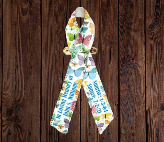 Butterflies Awareness Ribbon Personalized - Pack of 10 - The Funeral Program Site