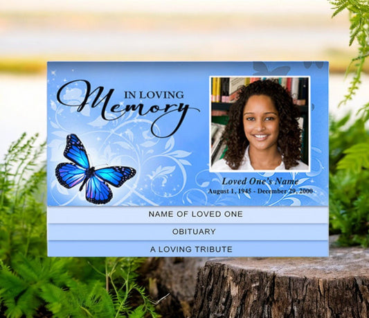 Butterfly 8 - Sided Graduated Bottom Fold Template - The Funeral Program Site