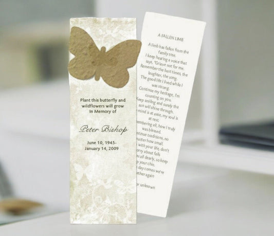 Butterfly Plantable Memorial Bookmark (Pack of 12) - The Funeral Program Site