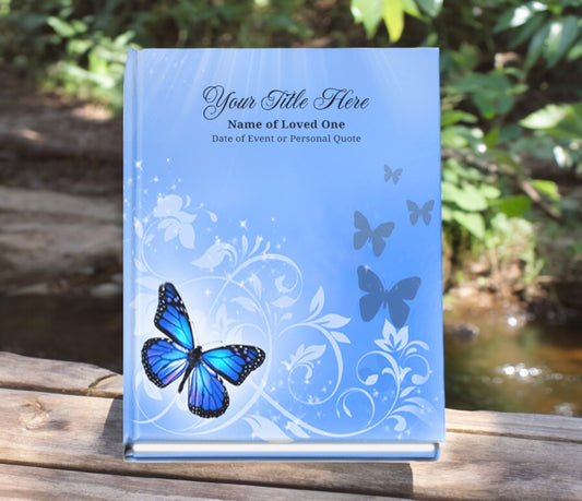 Butterfly Perfect Bind Memorial Funeral Guest Book