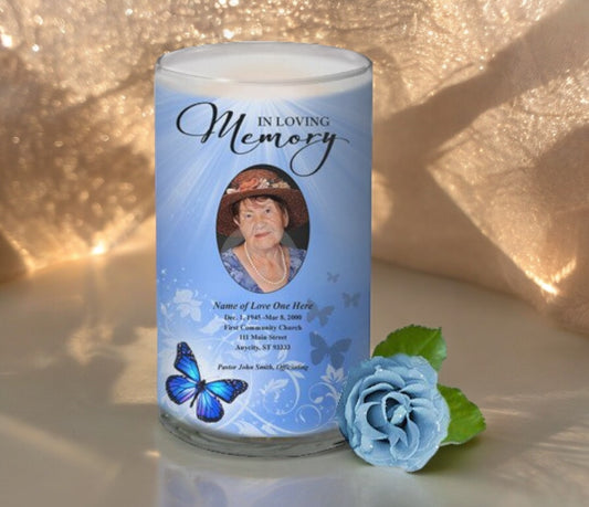 Butterfly Personalized Glass Memorial Candle