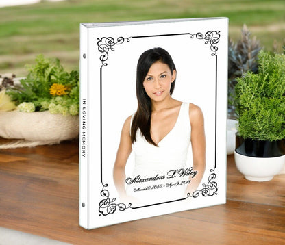 Cadence 3 - Ring Book Binder Funeral Guest Book - The Funeral Program Site