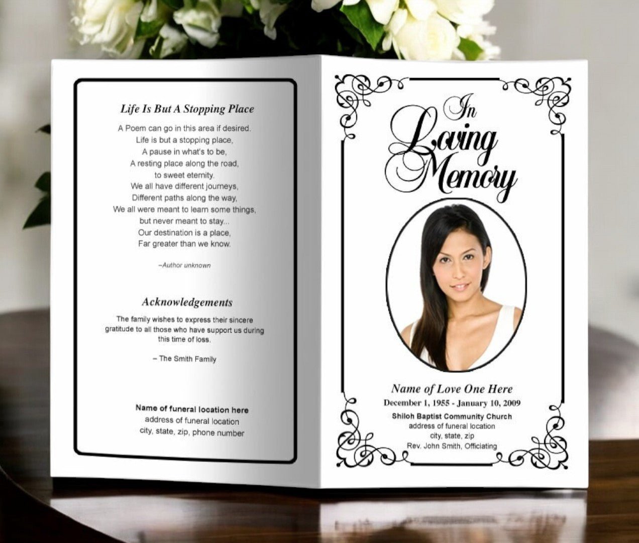 Cadence Funeral Program Template - The Funeral Program Site