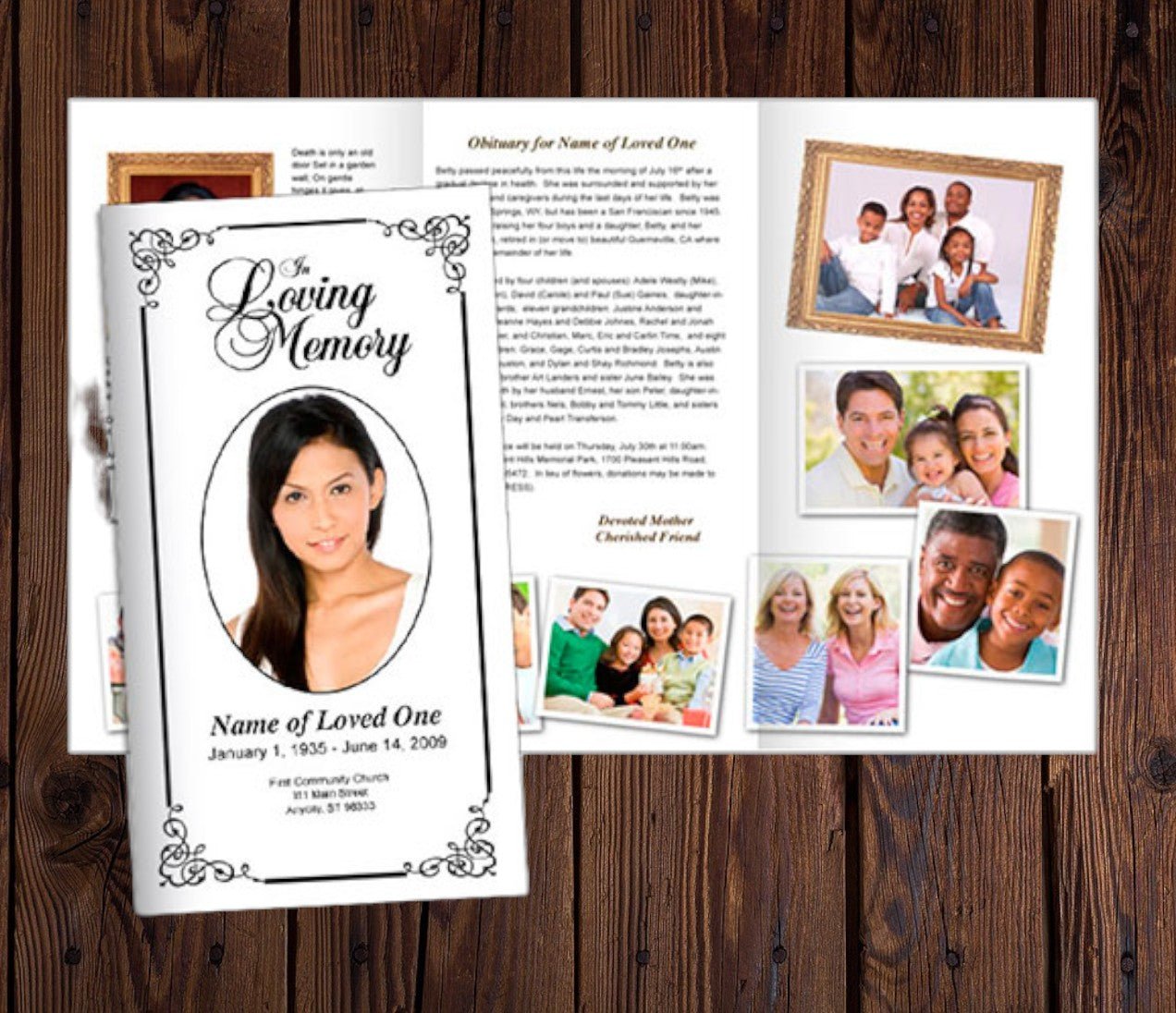 Cadence Trifold Funeral Brochure Template - The Funeral Program Site