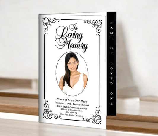 Cadence 4-Sided Graduated Funeral Program Template