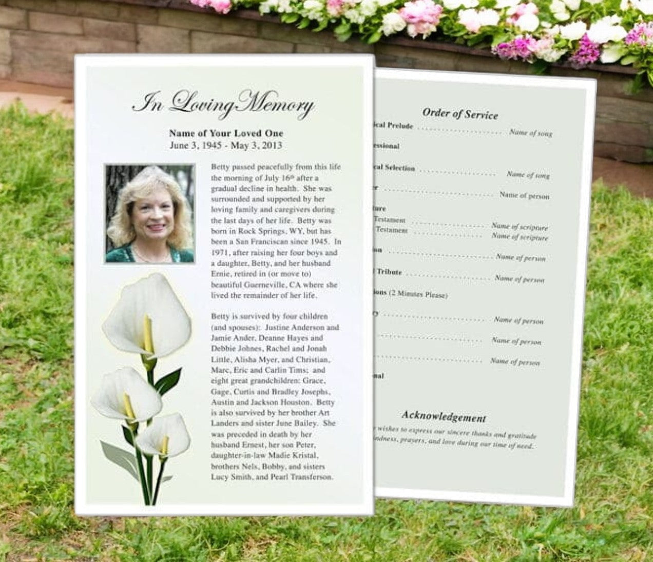 Calle Lily Funeral Flyer Template