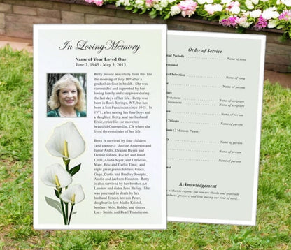 Calle Lily Funeral Flyer Template